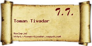 Toman Tivadar névjegykártya
