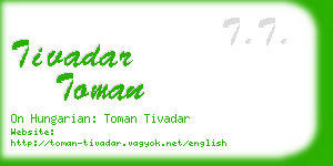 tivadar toman business card